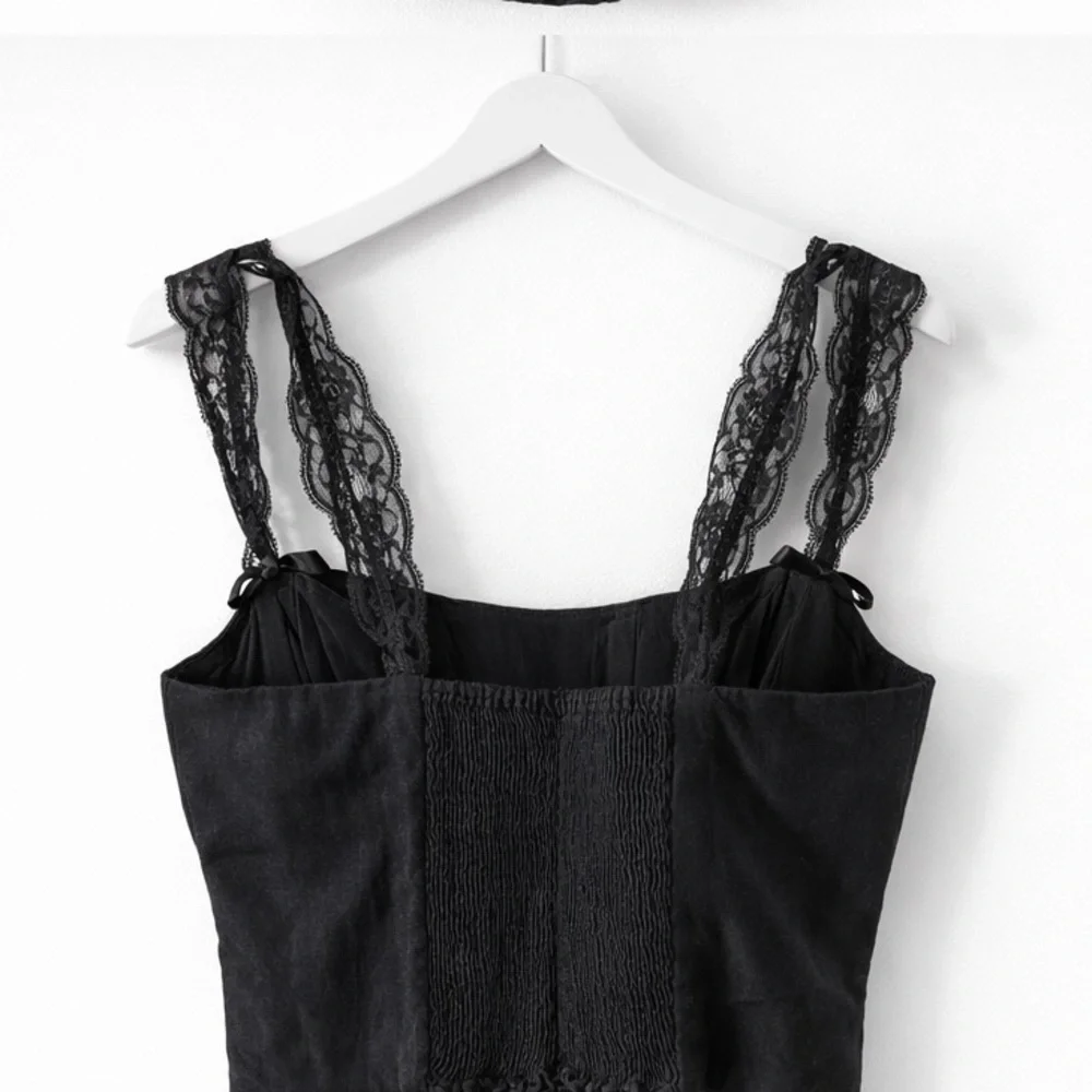 Reformation Black Lace Trim Tank Top - Picture 2 of 2